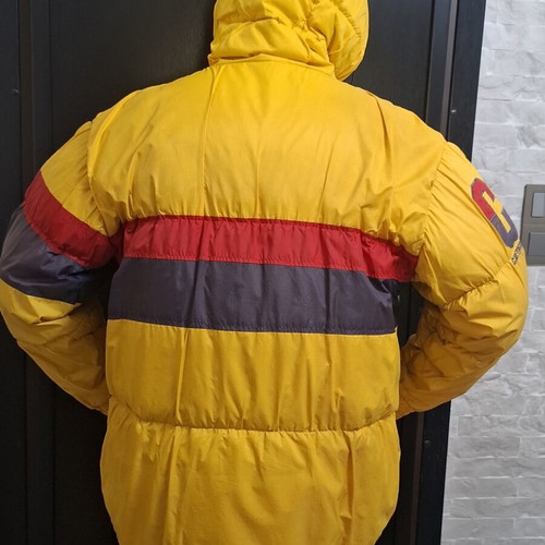 Chevignon Vintage Puffer Jacket Sport Dept Large, like new, yellow color-blocking