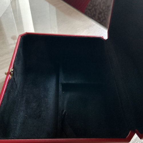 Authentic Cartier Crocodile box like new, red with gold details