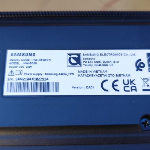 Samsung Soundbar B550 with Subwoofer like new