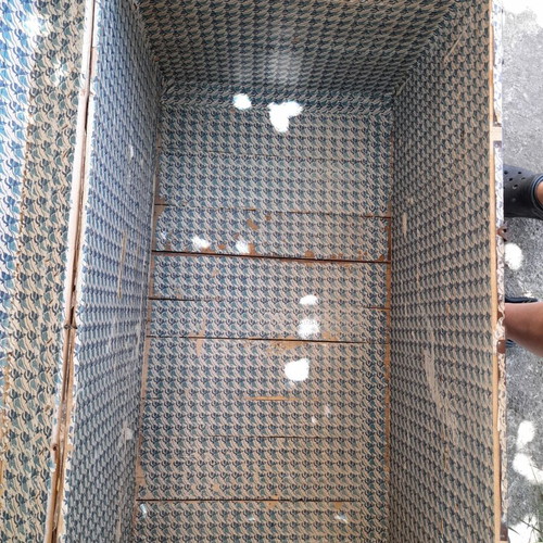 Large antique chest used with iron and wood design