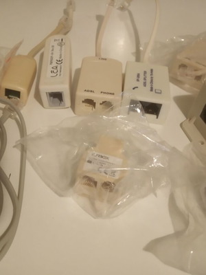 Telephone line accessories new with ADSL filters, splitters, cables