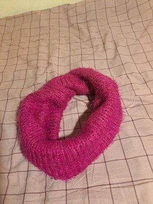 Circular scarf like new, dark purple