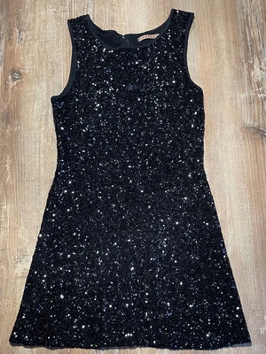 Velvet Mini Black Dress With Sequins Like New