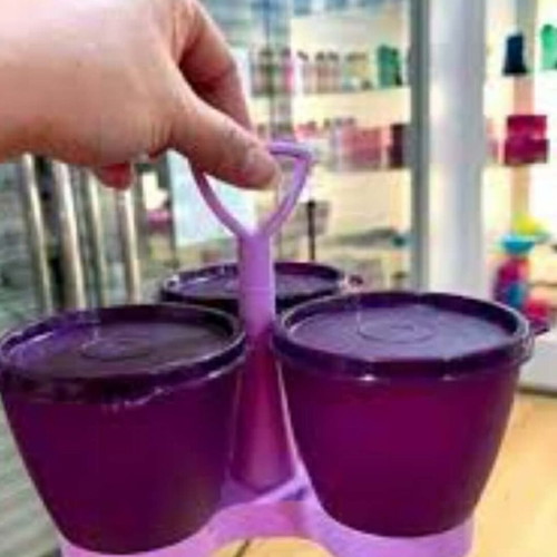 Tupperware triple server 300 ml × 3 with handle new