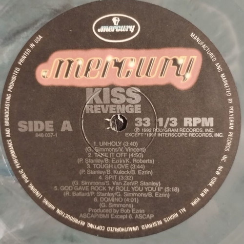 KISS Revenge LP 1995 U.S Limited Edition Gray Marble Vinyl like new