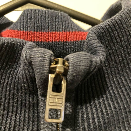 Tommy Hilfiger men's cotton sweater with zipper like new, blue size M
