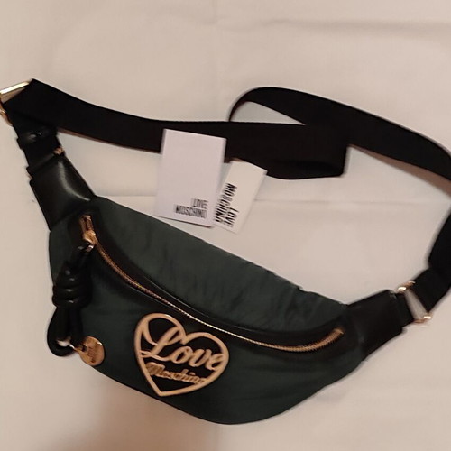 Love Moschino Quilted Nylon Fanny Pack new, dark green