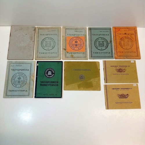 Deposit books used, pack of 10, 1930s & 1940s
