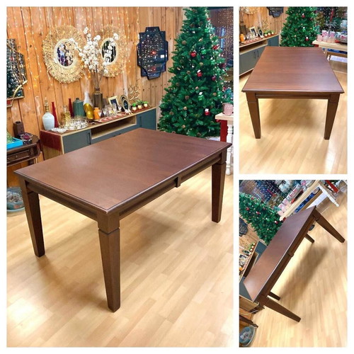 Handmade mahogany dining table, solid wood, 8 seats