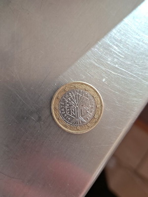 1 Ευρώ 2001 Γαλλία με σφάλμα διπλής μετατόπισης πυρήνα σαν καινούργιο