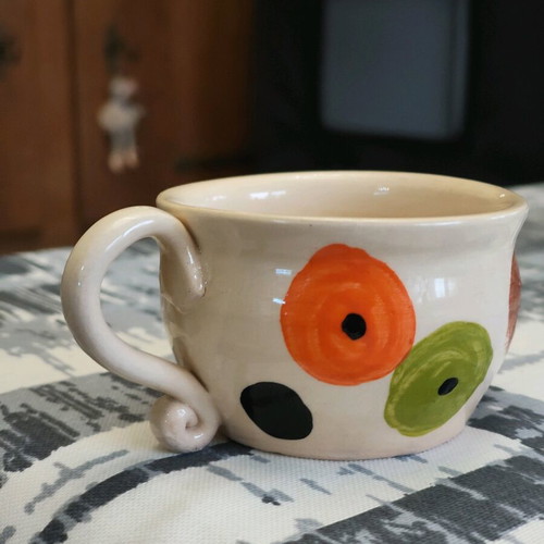 Ceramic cup new, handmade unique design