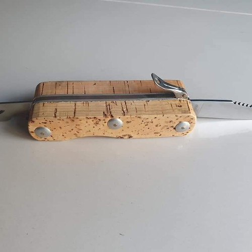 Ausonia Italian fishing knife new, stainless steel cork handle