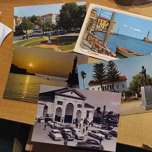 Chania postcards used, set of 5 pieces