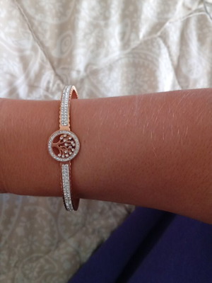 Χειροπέδες ατσάλινη Δέντρο της ζωής σαν καινούργιο, ροζ χρυσό τύπου