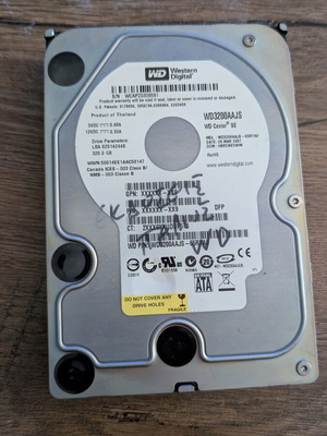 Western Digital 320GB hard drive used WS3200AAJS WD Caviar SE
