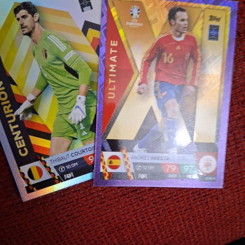 Iniesta and Courtois 2024 cards like new