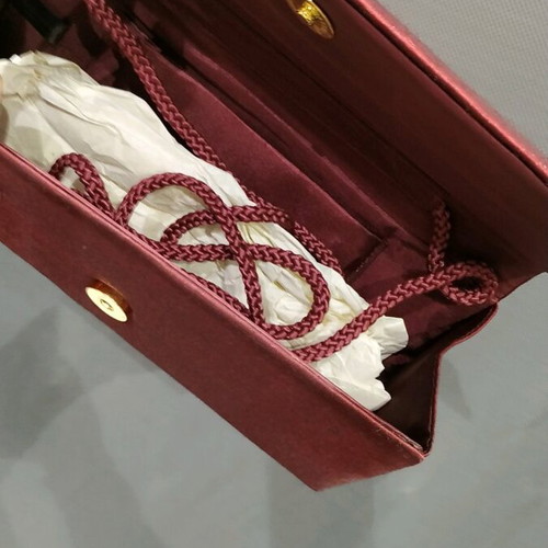 Evening handbag new, shiny burgundy