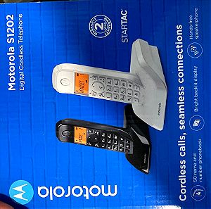 Motorola S1202 Duo Ασύρματο Τηλέφωνο Duo με Aνοιχτή Aκρόαση Μαύρο / Λευκό σφραγισμένο