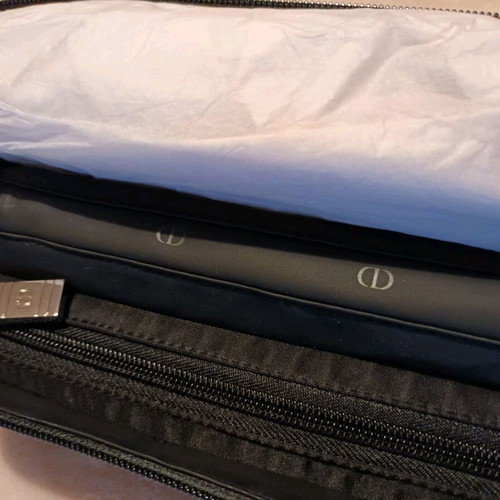 Dior cosmetic pouch new, black and silver, practical design