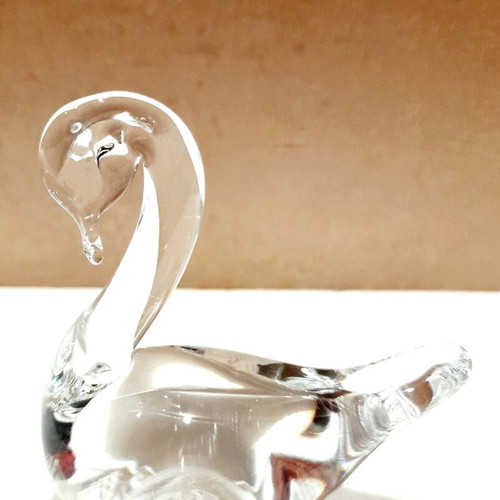 Set of 3 Crystal Swan Figures Kosta Boda & Hering Crystal new