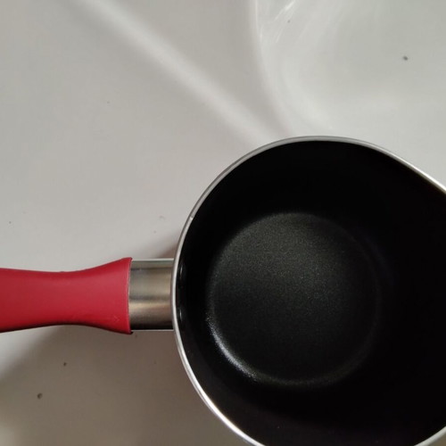 Presto Mini Tescoma saucepan 12cm red with slight rim bend