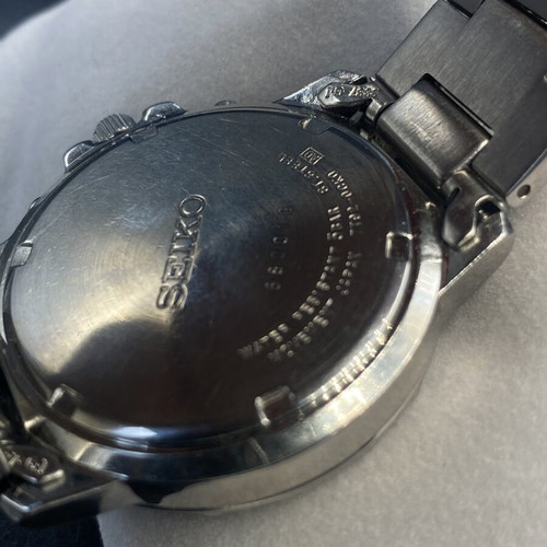 Seiko Chronograph men's watch like new, black and silver