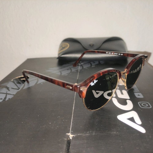 Ray Ban Clubround sunglasses like new, brown tortoise with gold details