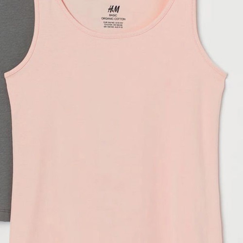 H&M Pink Cotton Jersey Tank Top Medium New