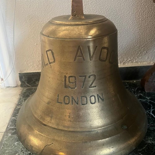 Vintage Brass Ship’s Bell 1972 London MV Wild Avocet used