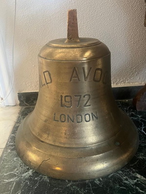 Vintage Brass Ship’s Bell 1972 London MV Wild Avocet used