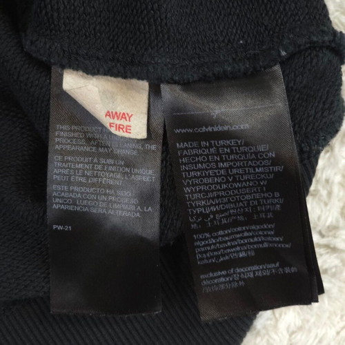 Calvin Klein Jeans Black Hoodie used with Distressed Logo