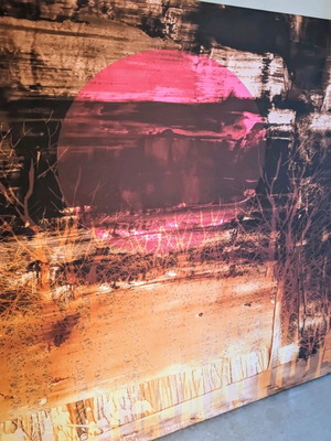 Red Moon painting in excellent condition