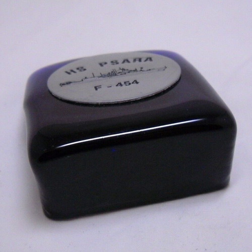 Paperweight used frigate HS PSARA F-454 solid glass