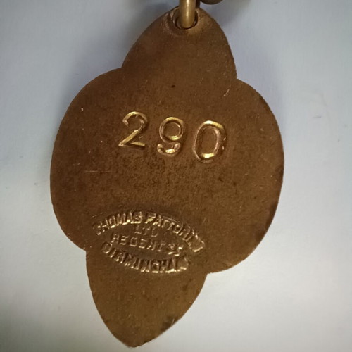 Vintage Royal Calcutta Turf Club Enamel Keychain 1938-1939 Thomas Fattorini