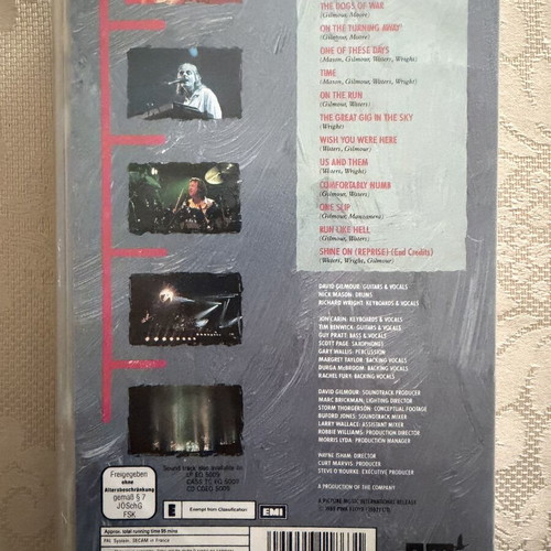 Pink Floyd Delicate Sound of Thunder Live VHS like new