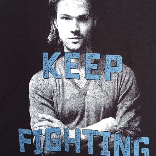 Supernatural Always Keep Fighting T-shirt new, size Small, black
