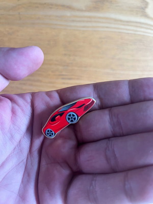 Authentic car pin for Crocs, like new, red