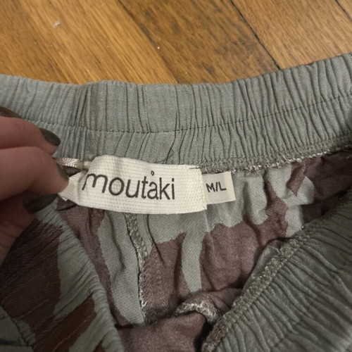 Boho pants Moutaki like new, soft cotton fabric, gray and red
