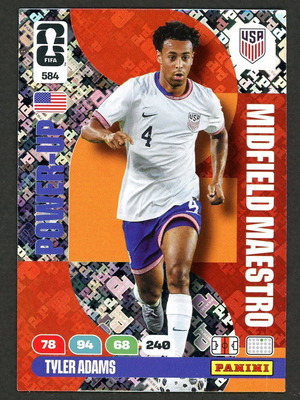 2026 Panini World Cup Adrenalyn XL #584 Adams Power Up πακέτο σαν καινούργιο