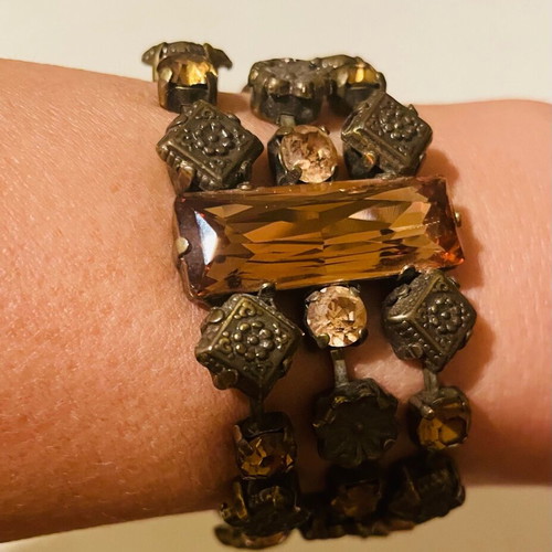 Metal bracelet new, gray and brown