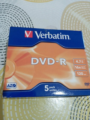 DVD-R Verbatim καινούργιο, πακέτο 5, 4.7 GB