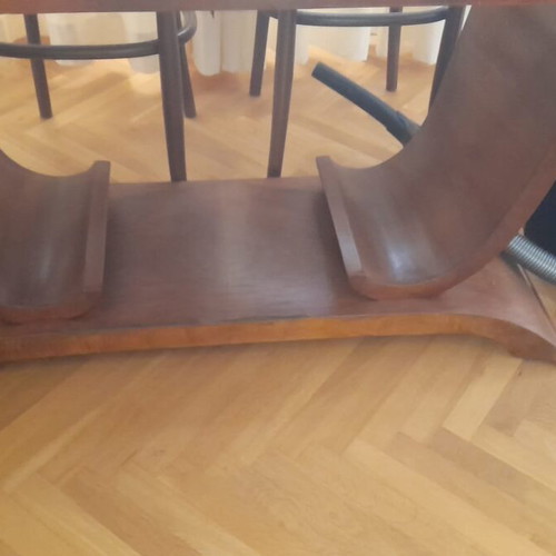 Antique Art Deco dining table used, wood, 4-6 seats
