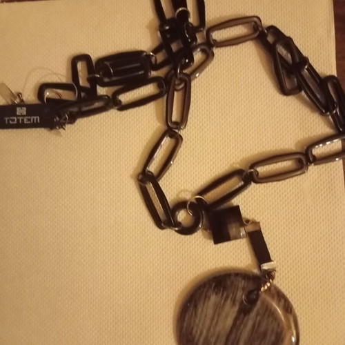 Necklace No2 faux bijoux black and grey plastic