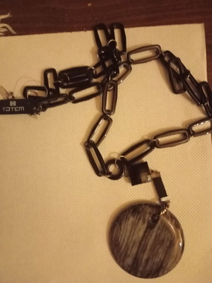 Necklace No2 faux bijoux black and grey plastic