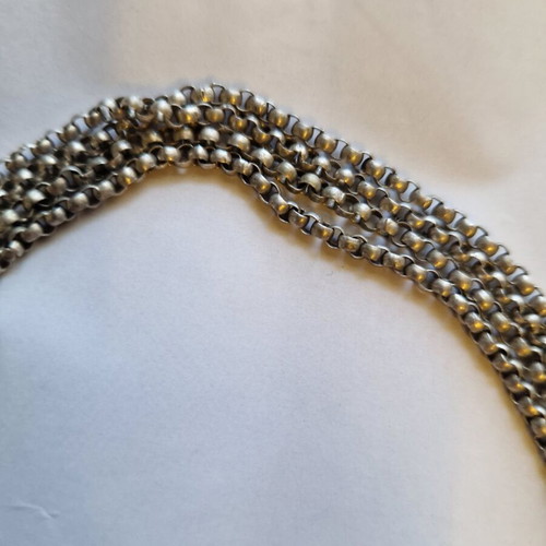 Kiousteki pocket watch chain used, vintage silver 800