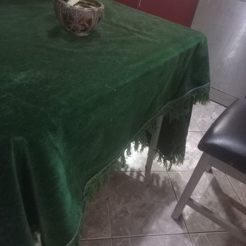 Vintage velvet tablecloth 1.60×1.60 with fringes like new