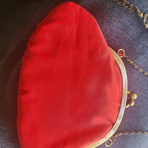 Achilleas Accessories Satin Shoulder Bag like new, red