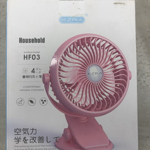 Portable pink fan with clip, new