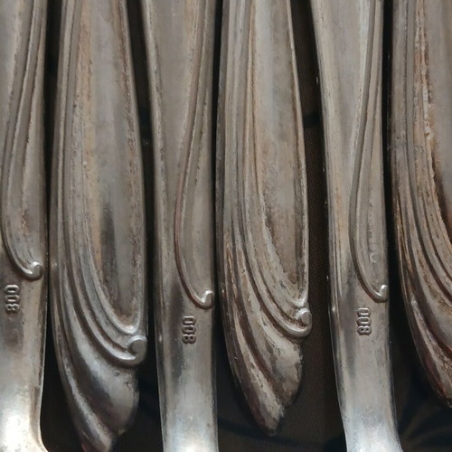 Set of 12 forks silver plated 800 used, very good condition