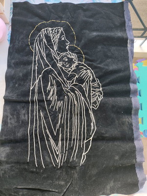 Handmade embroidered velvet new, hand-stitched